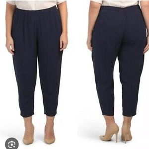 Eileen Fisher SILK Georgette crepe  Slouchy Ankle  Pant